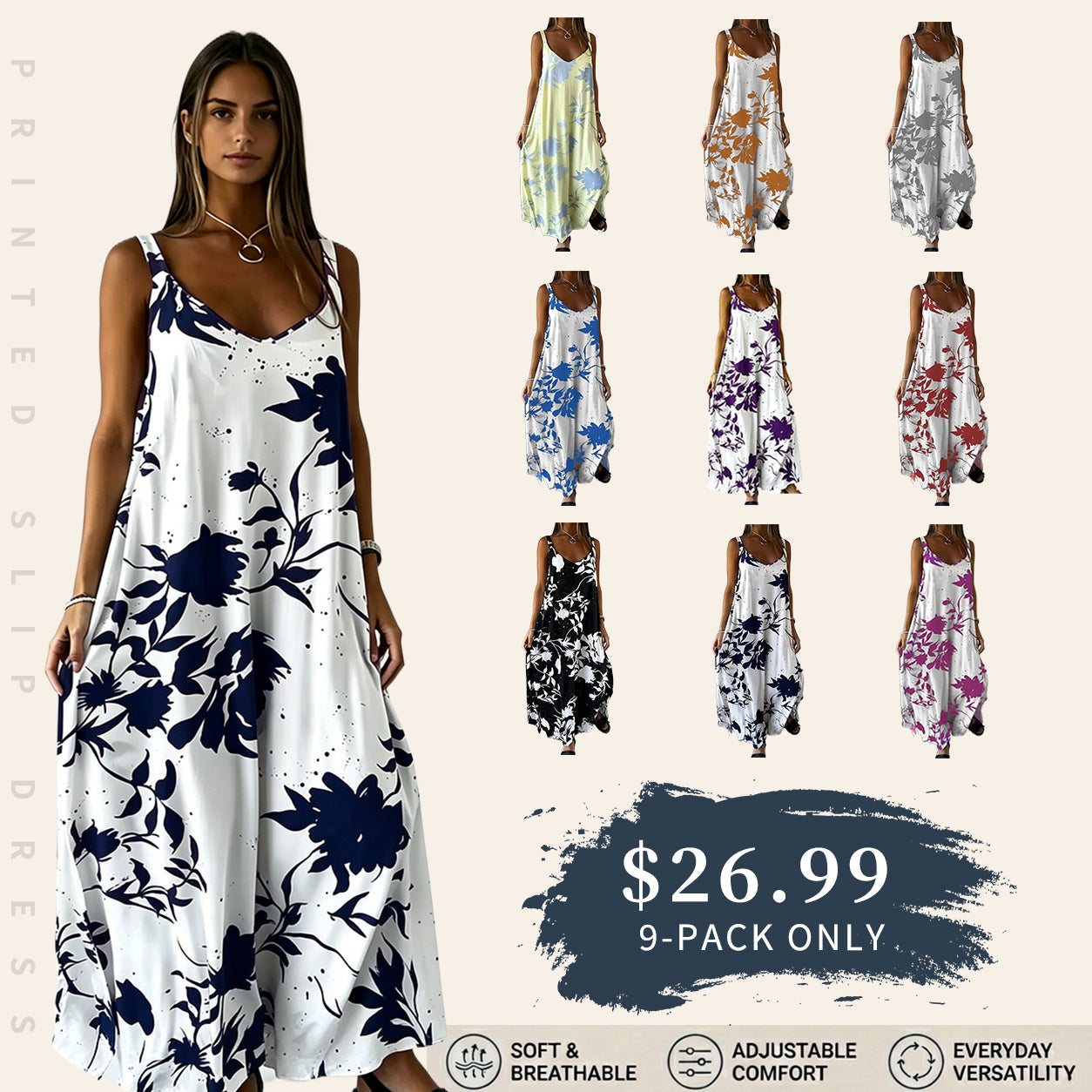 Printed Slip Dress
