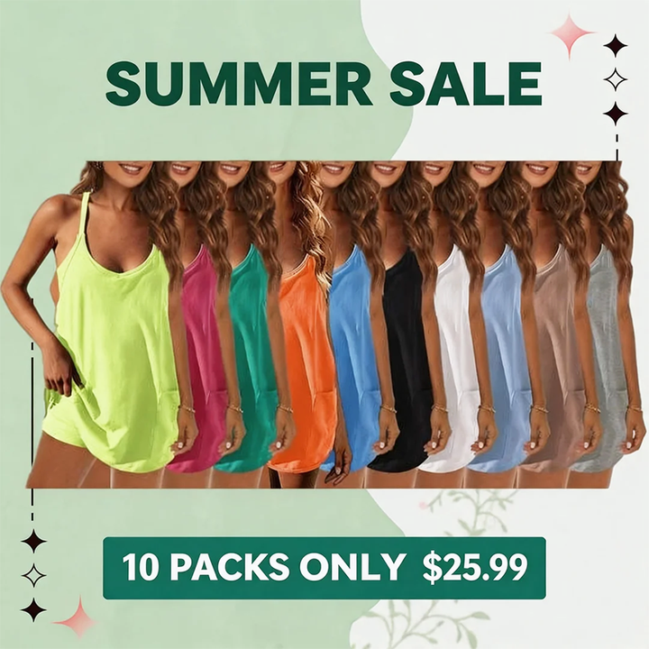 🔥Today's Special🔥Womens Summer Sleeveless Mini Dress V Neck Spaghetti